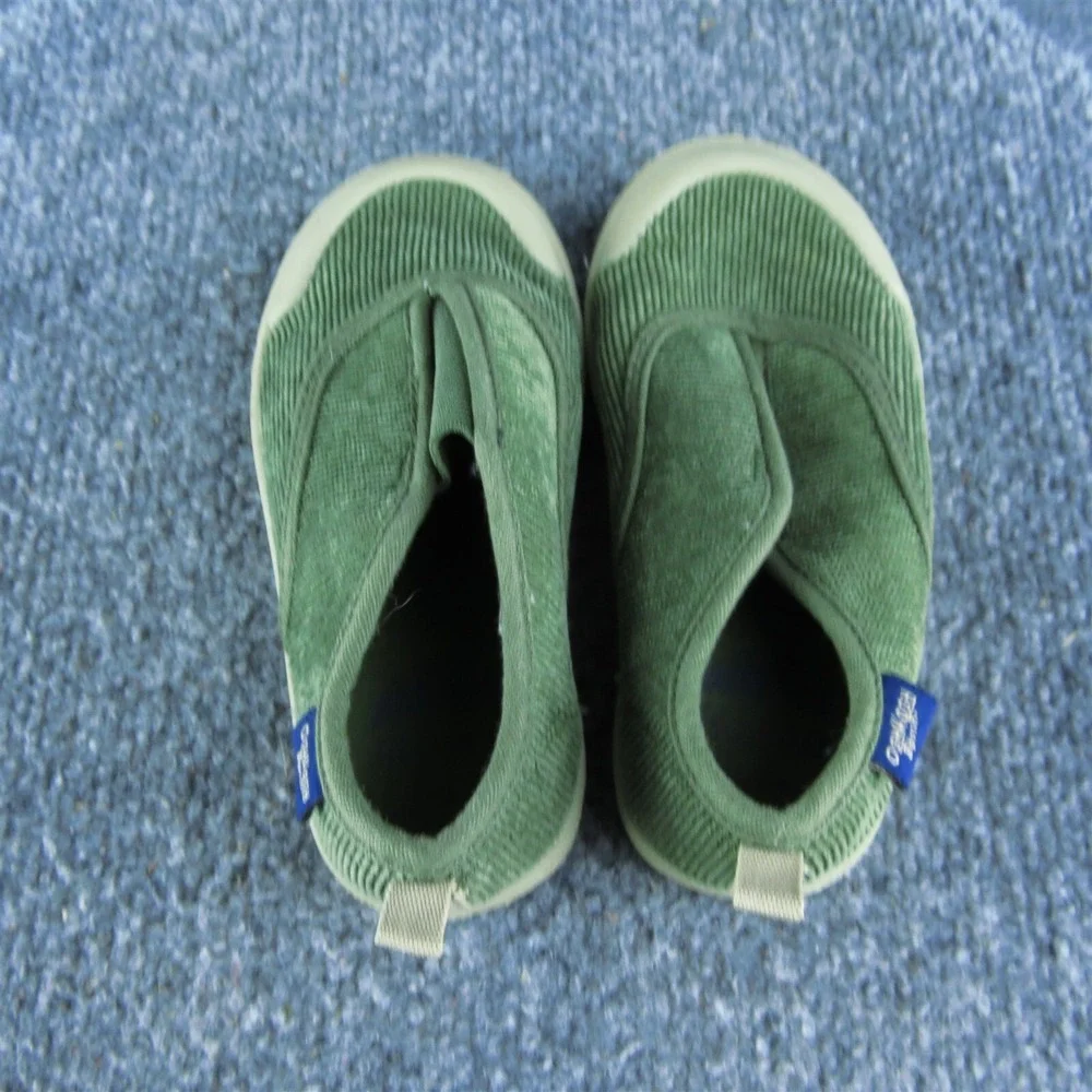 OshKosh B'gosh Boys Sneaker Size T 7 Medium Shoes‎ Green Fabric Slip On